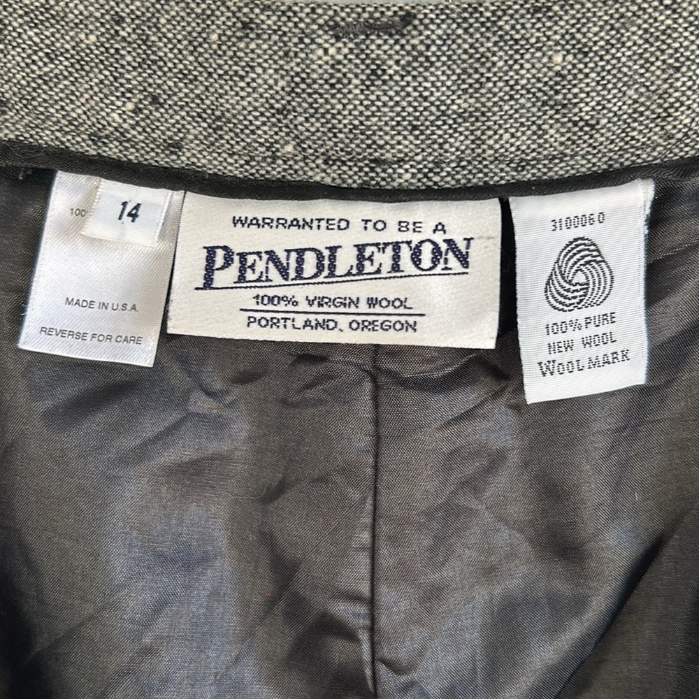 Pendleton Wool Pants Women’s Size 14 Made in the USA Marled Black/White - Picture 5 of 11